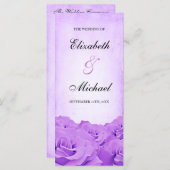ヴィンテージパープルバラ結婚式 プログラム (正面/裏面)