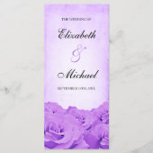 ヴィンテージパープルバラ結婚式 プログラム (正面)