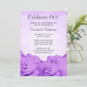 ヴィンテージパープルバラ60歳誕生日パーティー 招待状 (スタンド正面)