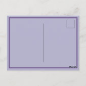 ヴィンテージパープルパンジーリボンライトブルー ポストカード (裏面)