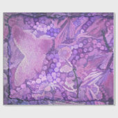 ヴィンテージパープルビクトリアンスタイルロマンチックバタフライ ラッピングペーパー (フラット)