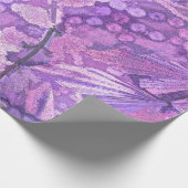 ヴィンテージパープルビクトリアンスタイルロマンチックバタフライ ラッピングペーパー (角)