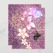 ヴィンテージパープルビースクラップブックとジャンクジャーナル (正面/裏面)