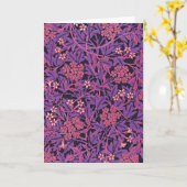 ヴィンテージパープルピンクジャスミンバイウィリアム・モリス カード (黄色い花)