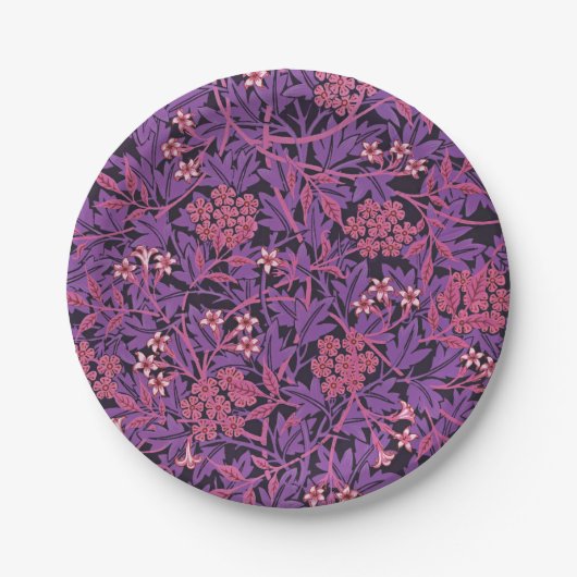 ヴィンテージパープルピンクジャスミンバイウィリアム・モリス ペーパープレート (正面)