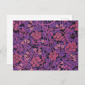 ヴィンテージパープルピンクジャスミンバイウィリアム・モリス ポストカード (正面/裏面)