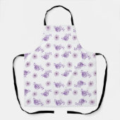 ヴィンテージパープルピンクフラワーフローラボホ エプロン (正面)