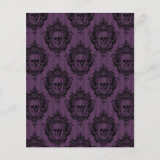 ヴィンテージパープルフイルズゴシック結婚式招待状 チラシ (裏面)