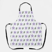 ヴィンテージパープルフラワーフローラグリーン葉ズボホ エプロン (正面)