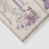 ヴィンテージパープルフローラと蝶のデコパージュ 薄葉紙 (詳細)