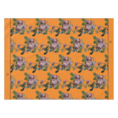 ヴィンテージパープルフローラオレンジモノグラムテーブルクロス テーブルクロス (正面(横))