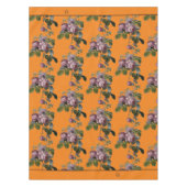 ヴィンテージパープルフローラオレンジモノグラムテーブルクロス テーブルクロス (正面)