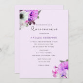 ヴィンテージパープルフローラキンセアニェラ招待状 招待状 (正面/裏面)