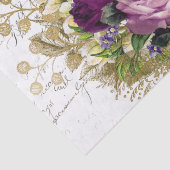 ヴィンテージパープルフローラコラージュ 薄葉紙 (詳細)