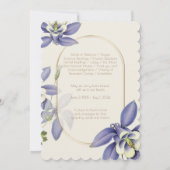 ヴィンテージパープルフローラ写真葬儀プログラム 招待状 (裏面)