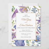 ヴィンテージパープルフローラ庭園の結婚式招待状 招待状 (正面)