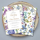 ヴィンテージパープルフローラ庭園の結婚式招待状 招待状