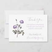 ヴィンテージパープルフローラ悔やみや弔慰サンキューカード ノートカード (正面)