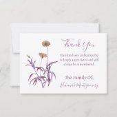 ヴィンテージパープルフローラ悔やみや弔慰サンキューカード ノートカード (正面)