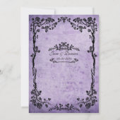 ヴィンテージパープルフローラ結婚式招待状 招待状 (裏面)