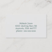 ヴィンテージパープルフローラ裁縫機名刺 名刺 (裏面)