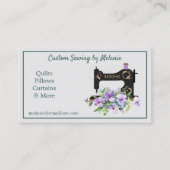 ヴィンテージパープルフローラ裁縫機名刺 名刺 (正面)