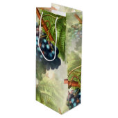 ヴィンテージパープルブドウ&グリーン葉ズ ワインギフトバッグ (正面アングル)