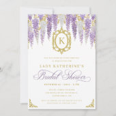 ヴィンテージパープルブライダルシャワー 招待状 (正面)