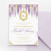 ヴィンテージパープルブライダルシャワー 招待状