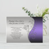 ヴィンテージパープルブラック&シルバー結婚式招待状 招待状 (スタンド正面)