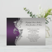 ヴィンテージパープルブラック&シルバー結婚式招待状 招待状 (スタンド正面)