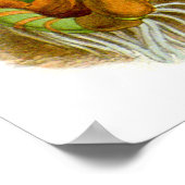 ヴィンテージパープルブルゴーニュ蘭の花 ポスター (角)