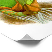 ヴィンテージパープルブルゴーニュ蘭の花 ポスター (角)