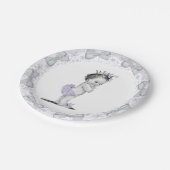 ヴィンテージパープルプリンセスベビーシャワー ペーパープレート (アングル)