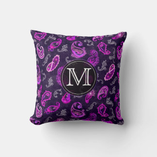 ヴィンテージパープルペイズリー クッション