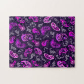 ヴィンテージパープルペイズリー ジグソーパズル (横)