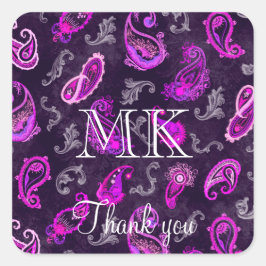 ヴィンテージパープルペイズリー スクエアシール