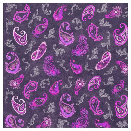 ヴィンテージパープルペイズリー ファブリック (クローズアップ)