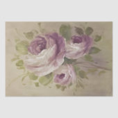 ヴィンテージパープルホワイトローズ 薄葉紙 (正面)