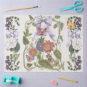 ヴィンテージパープルボウ妖精のガーデンパッションフラワー 薄葉紙 (クラフト)