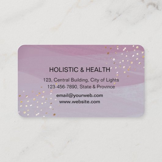 ヴィンテージパープルマンダラ金ゴールド瞑想ホリスティックB 名刺 (裏面)