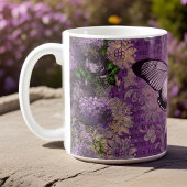 ヴィンテージパープルモスとフローラエフェラカスタム コーヒーマグカップ
