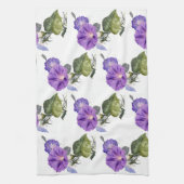 ヴィンテージパープルモーニンググローリー キッチンタオル (縦)