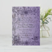 ヴィンテージパープルユニコーン結婚式招待状 招待状 (スタンド正面)