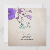 ヴィンテージパープルラベンダーミントワイルドフラワーウェディング 招待状 (裏面)
