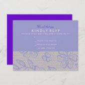 ヴィンテージパープルレースバルミツワー返信カード 出欠カード (正面/裏面)