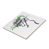 ヴィンテージパープルロックおよび鍵デザイン タイル (側面)