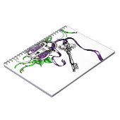 ヴィンテージパープルロックおよび鍵デザイン ノートブック (左側)