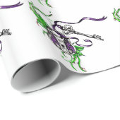 ヴィンテージパープルロックおよび鍵デザイン ラッピングペーパー (ロールコーナー)