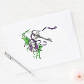 ヴィンテージパープルロックおよび鍵デザイン 楕円形シール (封筒)